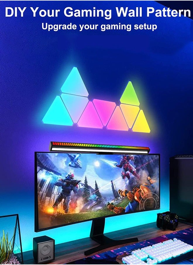 لوحات إضاءة LED مثلثة، أضواء مثلثة بثلاثة منافذ اتصال، إضاءة RGBIC حقيقية لأجهزة الألعاب، أضواء حائط ذكية لغرفة النوم، تحكم عبر التطبيق، مزامنة مع الموسيقى، مثالية لغرف الألعاب والبث المباشر، عبوة من 3 قطع