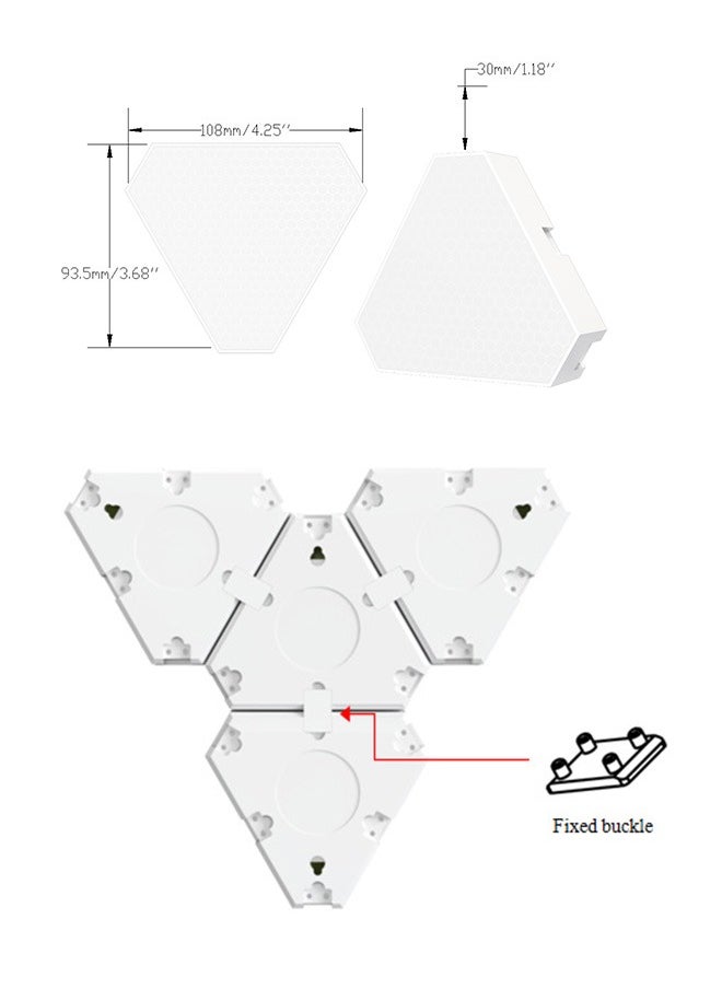 لوحات إضاءة LED مثلثة، أضواء مثلثة بثلاثة منافذ اتصال، إضاءة RGBIC حقيقية لأجهزة الألعاب، أضواء حائط ذكية لغرفة النوم، تحكم عبر التطبيق، مزامنة مع الموسيقى، مثالية لغرف الألعاب والبث المباشر، عبوة من 3 قطع