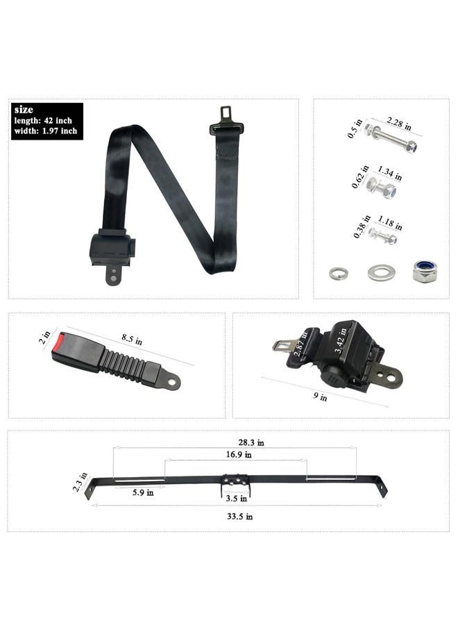 AIWEILUCK 2 Passenger Golf Cart Retractable 42" Seat Belts with Belt Bracket Kit for Yamaha Club Car DS Precedent EZGO TXT RXV - Image 3