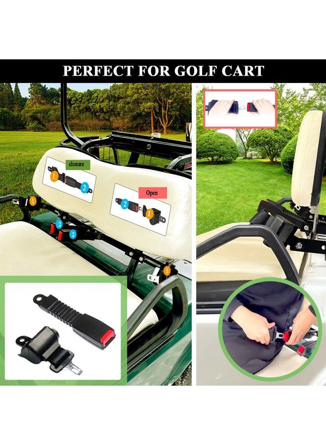 AIWEILUCK 2 Passenger Golf Cart Retractable 42" Seat Belts with Belt Bracket Kit for Yamaha Club Car DS Precedent EZGO TXT RXV - Image 2