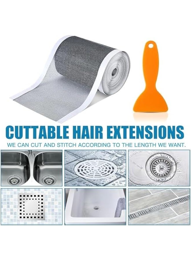 Beauenty Self-Adhesive Shower Drain Hair Catcher Mesh Stickers,Cutable Drain Catcher Anti-Clogging Filter Sticker,Kitchen Bathroom Floor Drain Catcher Anti-Clogging Filter Sticker ﻿ - Image 3