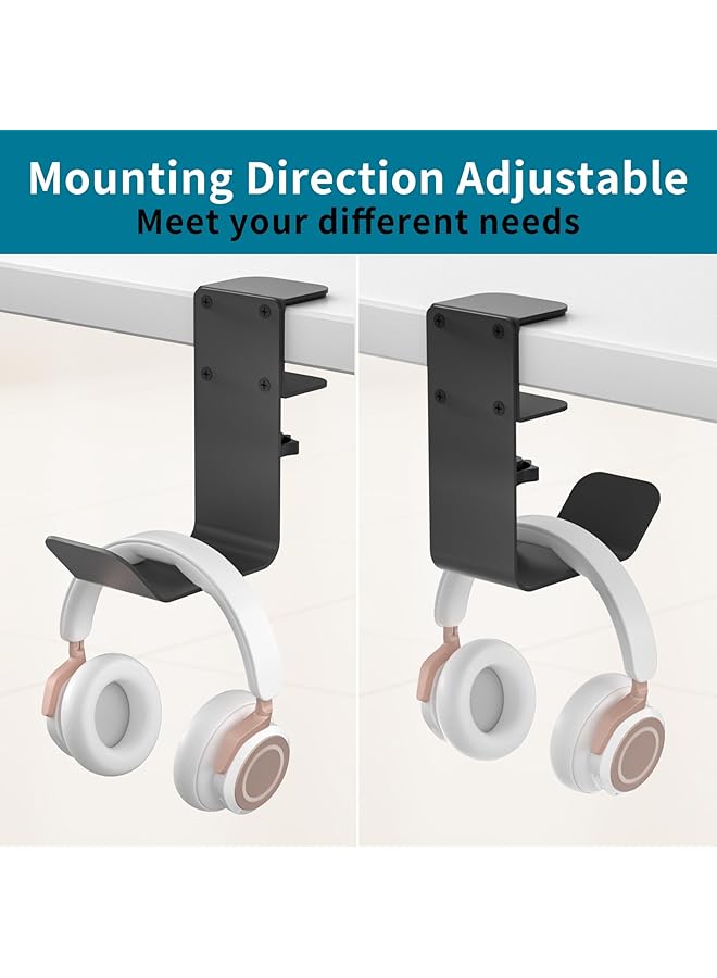 Clamp On Under Desk Headphone Holder/Backpack Hook/Pc Gaming Headset Headphone Hanger Mount Provides A Convenient Place To Hang Headsets Or Bags - Image 2