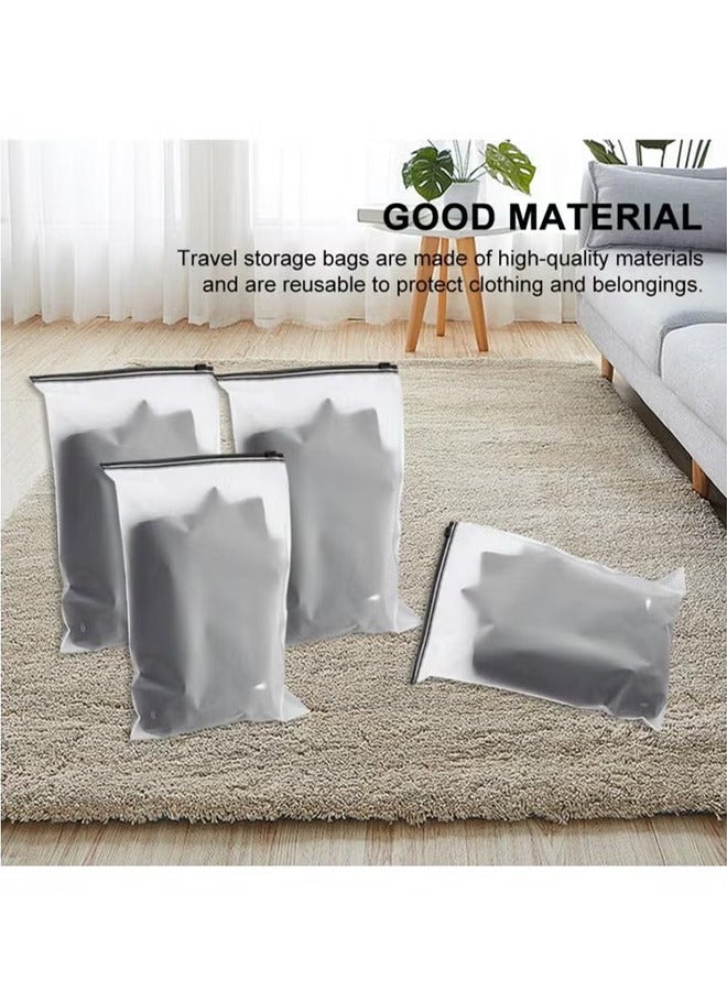 20 Pcs Reusable Ziplock Bags, 40 x 30cm Travel Clothes Storage Bag, Clear Frosted Airtight Toiletries Bag, for Clothes, Cosmetic, Toiletries, Shoes (Clear) - Image 2