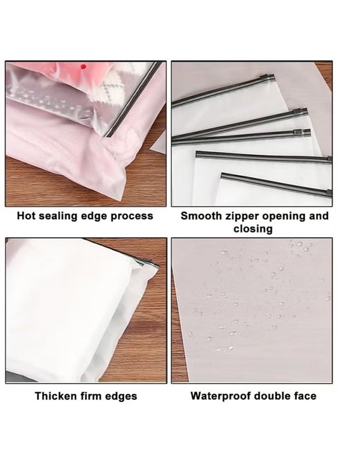 20 Pcs Reusable Ziplock Bags, 40 x 30cm Travel Clothes Storage Bag, Clear Frosted Airtight Toiletries Bag, for Clothes, Cosmetic, Toiletries, Shoes (Clear) - Image 4