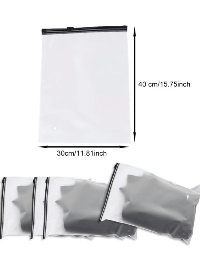 20 Pcs Reusable Ziplock Bags, 40 x 30cm Travel Clothes Storage Bag, Clear Frosted Airtight Toiletries Bag, for Clothes, Cosmetic, Toiletries, Shoes (Clear) - Image 5