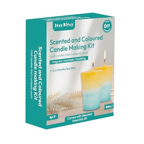 itsy-bitsy Itsy Bitsy DIY Candle Making Kit Box |Soy Wax with Lavender Fragrance | Two Color Candle Craft Set | Scented Handmade Home & Festive Décor Gift Kit - Image 1