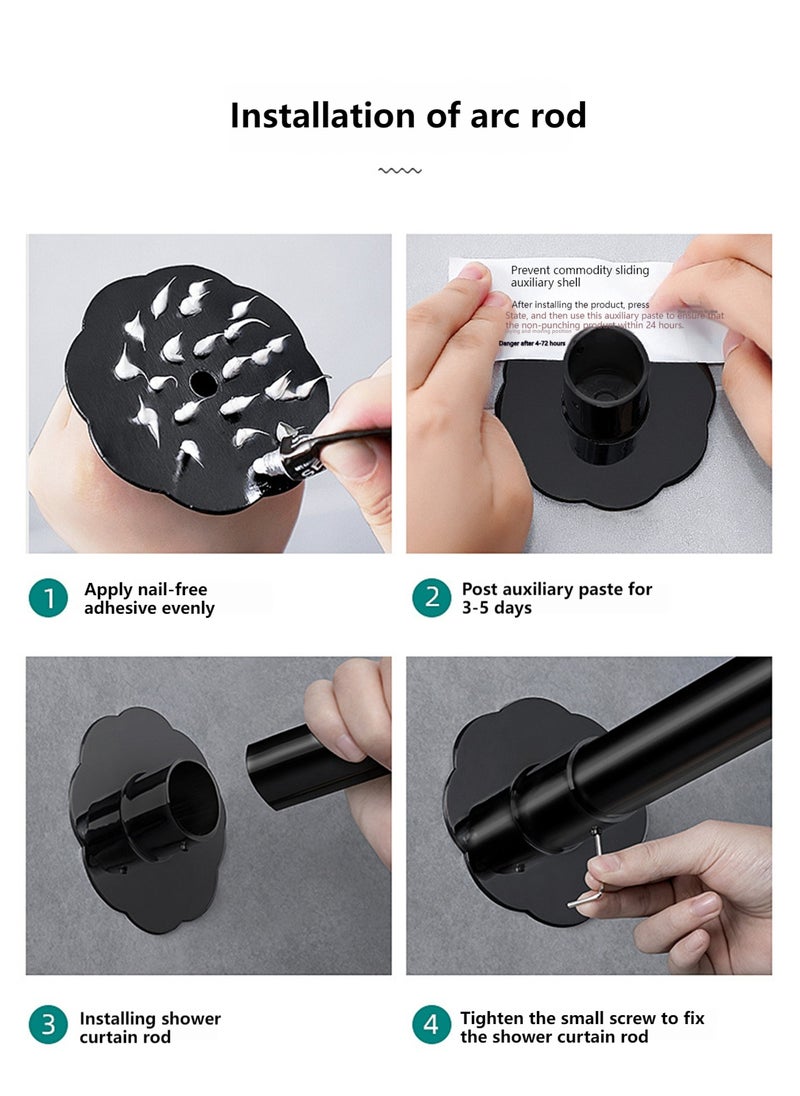 Sharpdo Bathroom Shower Curtain Rod 70-110cm Adjustable Spring Curtain Rod No drilling Stainless Steel Easy installation Non-Rust clothes rail in wardrobe Kitchen - Image 5