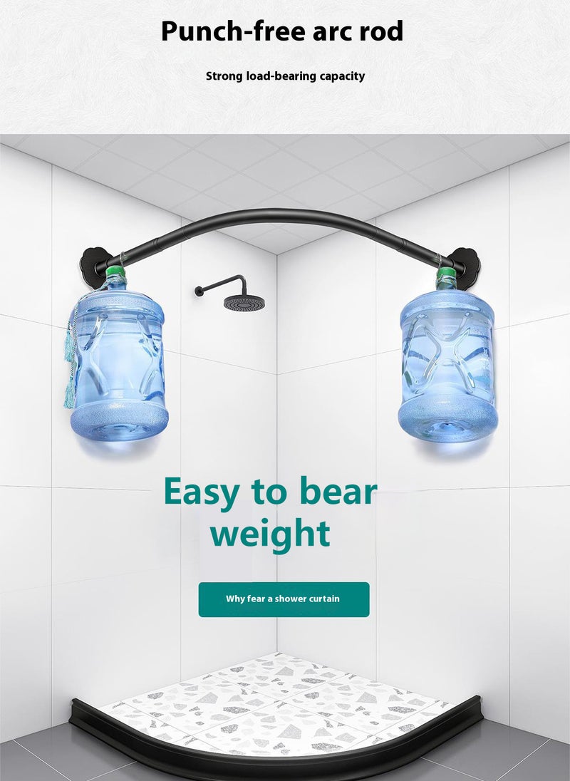 Sharpdo Bathroom Shower Curtain Rod 70-110cm Adjustable Spring Curtain Rod No drilling Stainless Steel Easy installation Non-Rust clothes rail in wardrobe Kitchen - Image 4