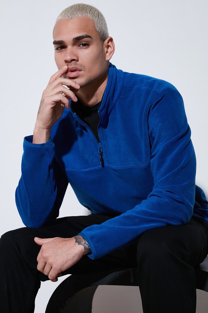 Buratti Regular Fit Anti-Pilling Non-Pilling Standing Collar Thick Winter Raised Polar Fleece Men's Polar 5896700 - Image 1
