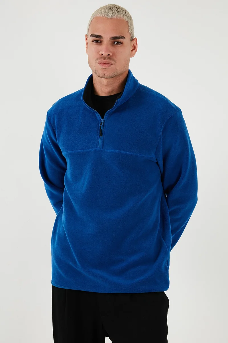 Buratti Regular Fit Anti-Pilling Non-Pilling Standing Collar Thick Winter Raised Polar Fleece Men's Polar 5896700