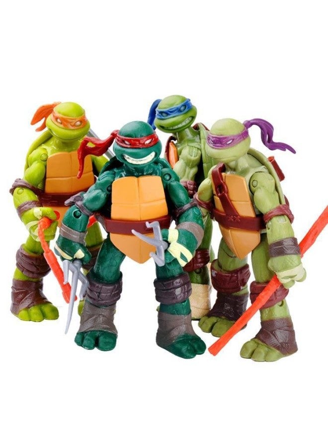 4 Teenage Mutant Ninja Turtles Hand-made Model Anime Peripheral 2012 Edition Cartoon Doll Joint Movable Toy Ornaments-Color:1st Generation 4 Ninja Turtles (bag)  - Image 2