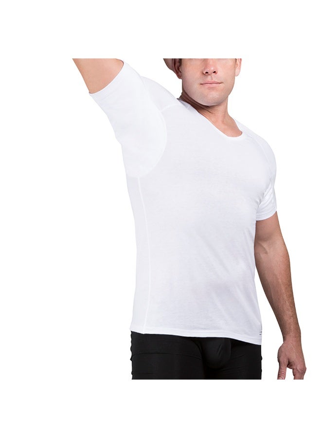 Ejis Men’s V Neck Sweat Proof Cotton Undershirt with Sweat Pads and Odor Control - Image 1