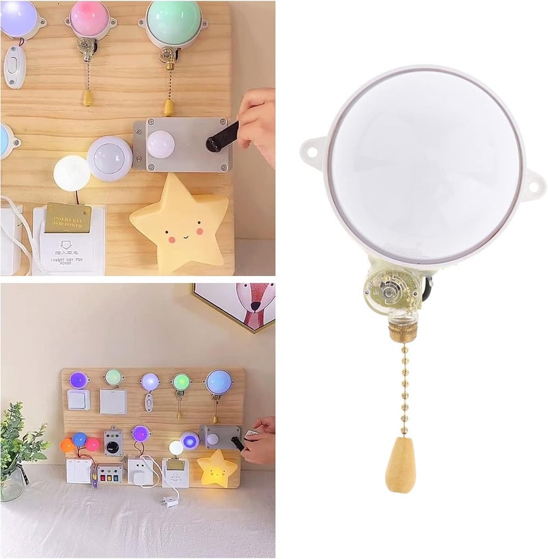 klarako Montessori Busy Board Material Kit Plug Socket Electrical Switch for Toddlers Educational Toy Learning Activities for Practical Skills Toy for Kids  Pull Light Small - Image 3