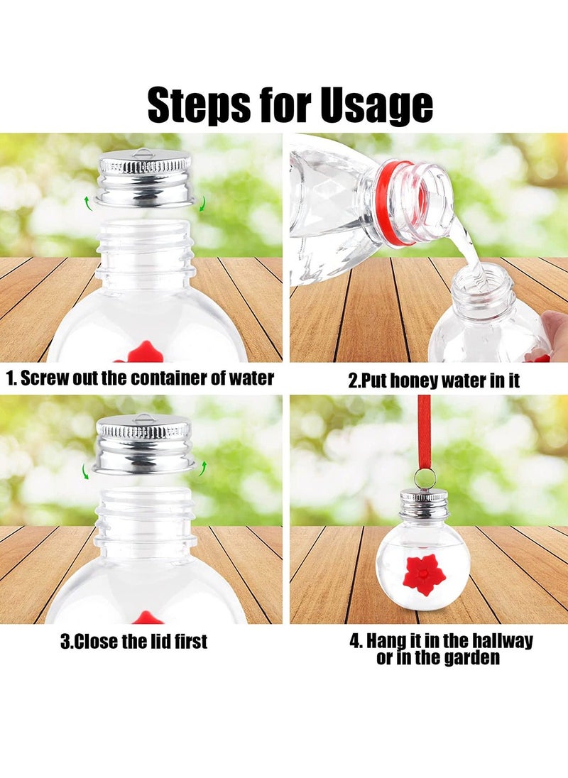 Y&D Jar Hummingbird Feeder, Outdoor Feeder with One Ports, Wild Birds Feeding Jar, Portable Hanging Clear for Garden Yard Decoration 2 Packs  - Image 4