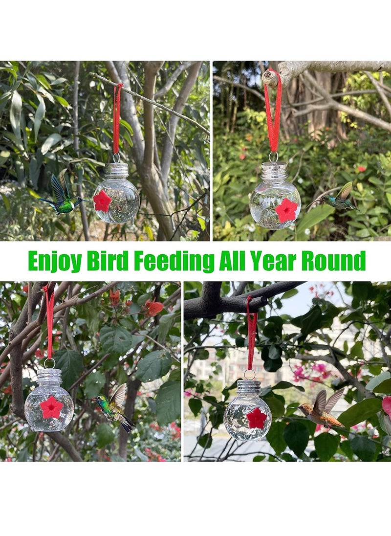 Y&D Jar Hummingbird Feeder, Outdoor Feeder with One Ports, Wild Birds Feeding Jar, Portable Hanging Clear for Garden Yard Decoration 2 Packs  - Image 5