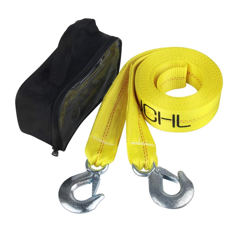 JCHL Nylon Tow Strap with Hooks 2â€x20â€™ Car Vehicle Heavy Duty Recovery Rope 20,000 lbs Capacity Tow Rope for Car Truck Jeep ATV SUV - Image 1