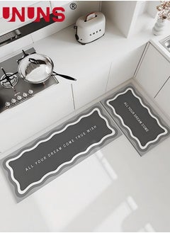 UNUNS 2PCS Kitchen Mat Set, Anti Fatigue Floor Mat and Kitchen Rug, Non Slip Waterproof Kitchen Mats for Kitchen, Sink, Laundry 45*70+45*150CM  - Image 1
