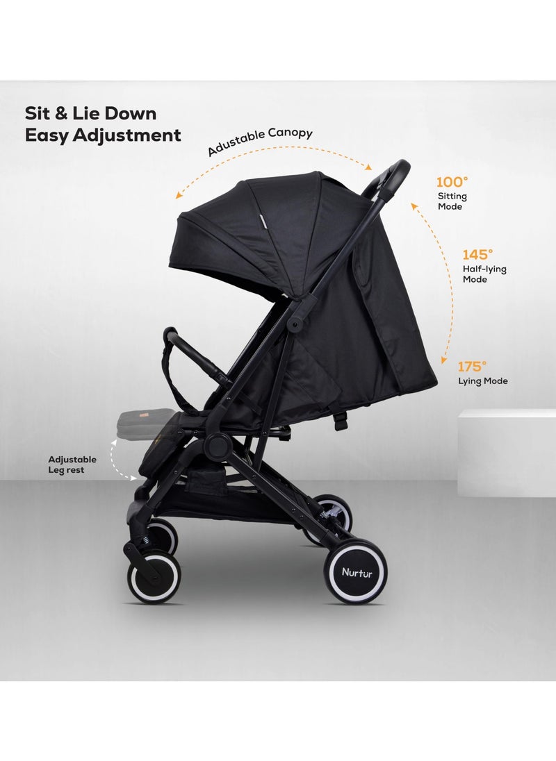 Nurtur - Baby Stroller 0 To 36 Months Storage Basket One -Hand Fold Design 5 Point Safety Harness Eva Wheels - Image 1