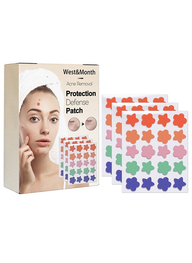 West&Month 60Pcs Acne Patch,Hydrocolloid Acne Patches for Covering Zits and Blemishes, Cute Spot Stickers for Skin Care  - Image 1