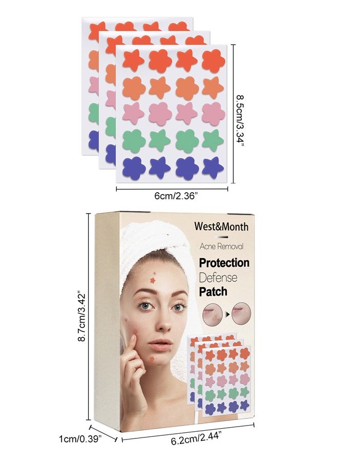 West&Month 60Pcs Acne Patch,Hydrocolloid Acne Patches for Covering Zits and Blemishes, Cute Spot Stickers for Skin Care  - Image 2