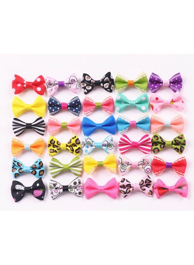 ياكا 60 قطعة (30 زوجًا) من شرائط Grosgrain مقاس 1.5 بوصة ربطات عنق صغيرة لتزيين الورود اليدوية لتزيين فيونكة شعر الزفاف بنفسك 30 لونًا (النمط 1) - Image 2