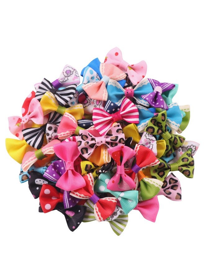 ياكا 60 قطعة (30 زوجًا) من شرائط Grosgrain مقاس 1.5 بوصة ربطات عنق صغيرة لتزيين الورود اليدوية لتزيين فيونكة شعر الزفاف بنفسك 30 لونًا (النمط 1) - Image 1