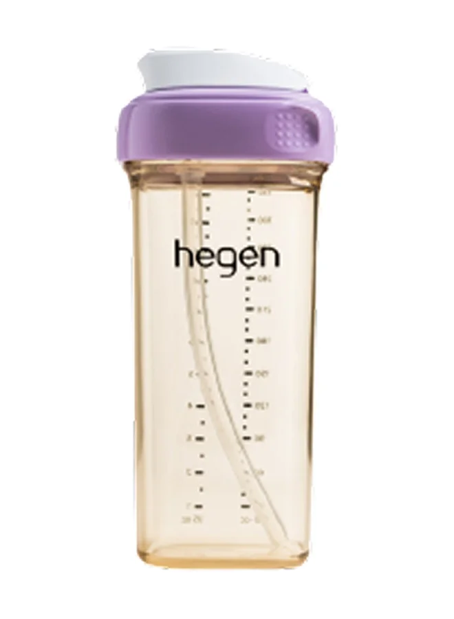 hegen Leak Proof Design PPSU Straw Cup V3 Press To Close And Twist To Open Easy Sip, 330ml Purple