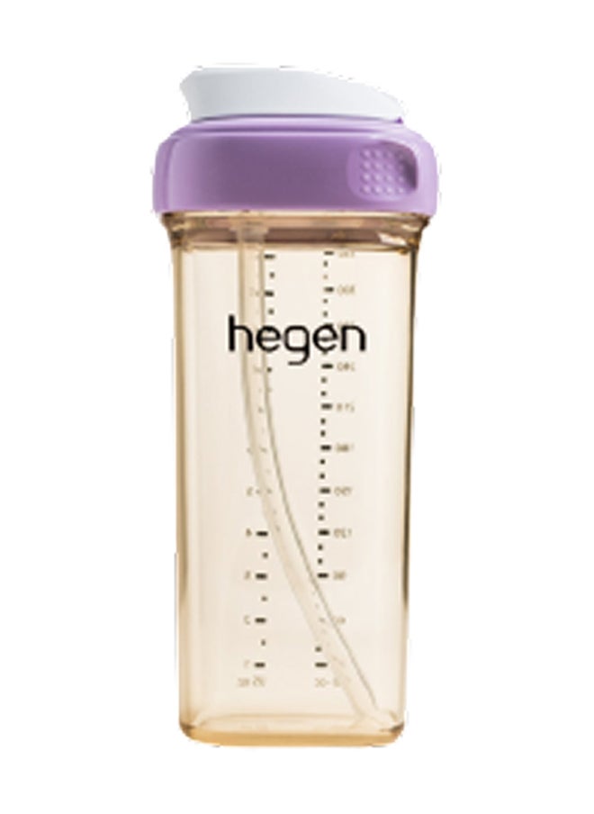 hegen Leak Proof Design PPSU Straw Cup V3 Press To Close And Twist To Open Easy Sip, 330ml Purple  - Image 3