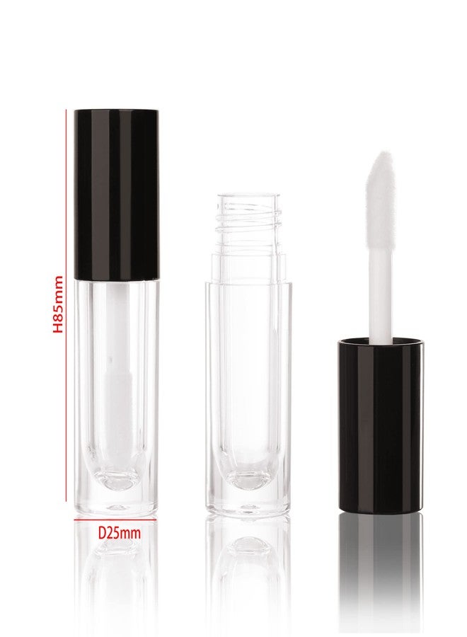 COSIDEA 30pcs Black Empty 6ml 0.2oz Lip Gloss Tubes with Big Doe Foot Wand，Round Lipgloss Containers，Concealer Tube Cosmetic Packing Container Bulk Wholesale - Image 2