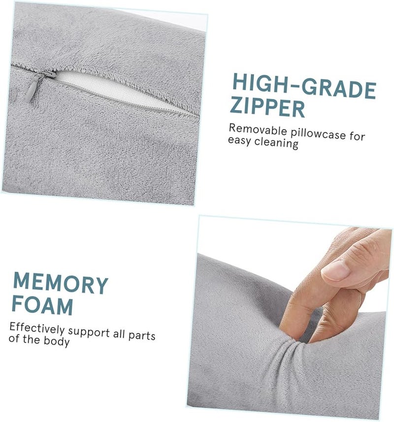 Memory Foam Neck Roll Pillow with Cotton Cover for Neck Pain Relief Sleeping and Travel - Image 5