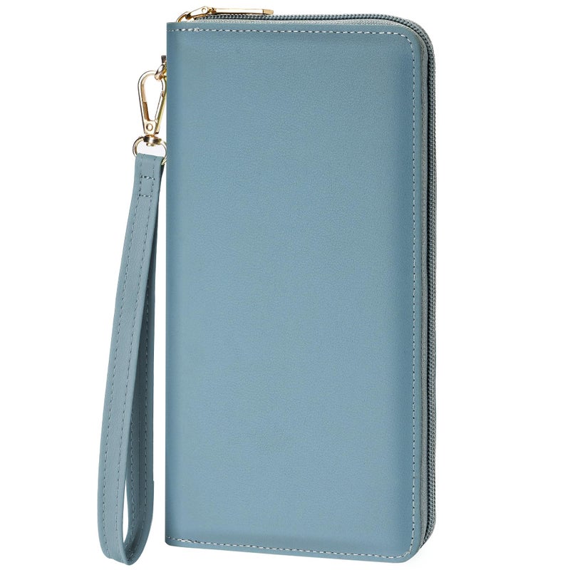 Chelmon Women's Vegan Clutch Wallet with Zip, Hand Strap, Large Capacity - Image 1