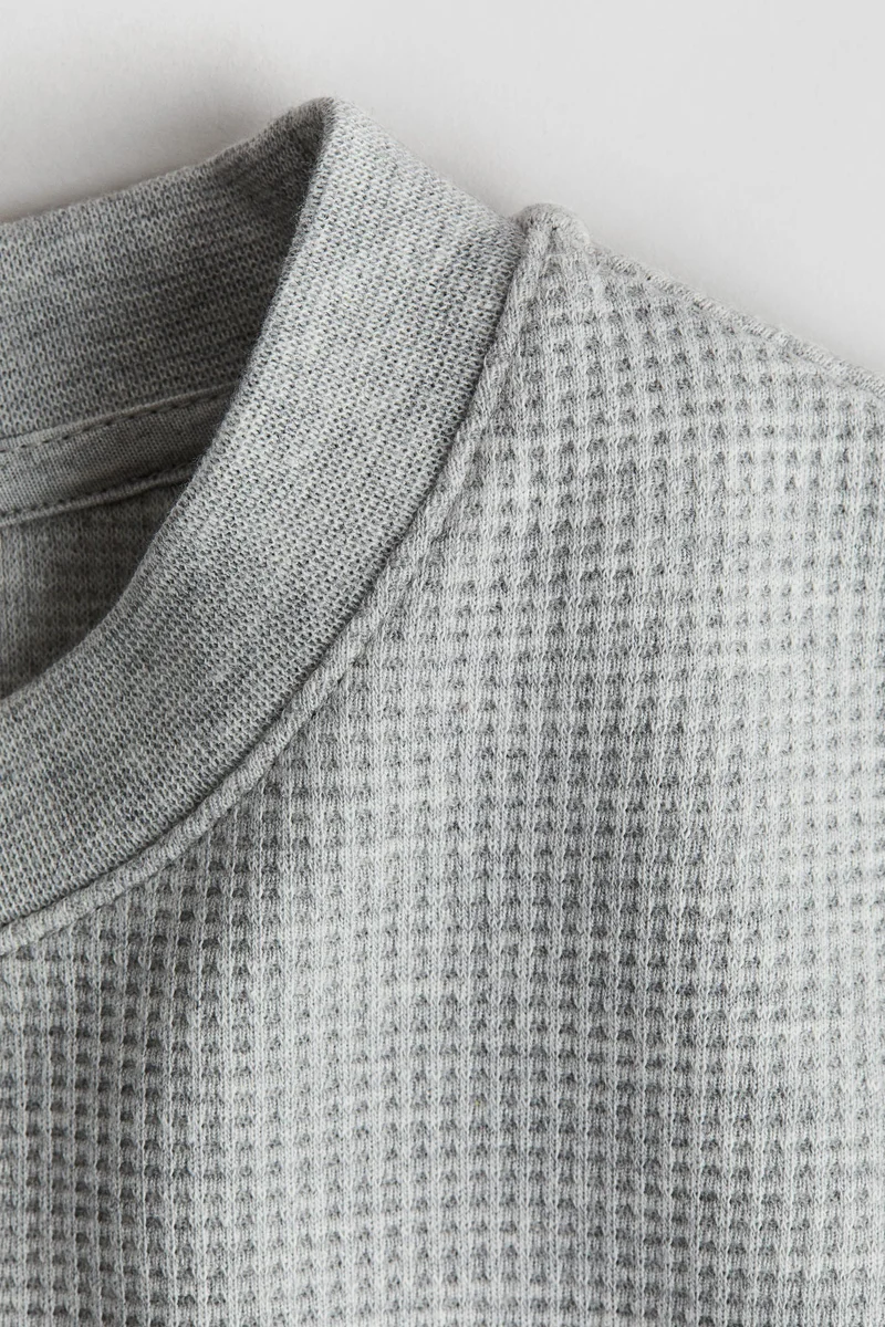 H&M Kids Waffled Cotton Sweatshirt