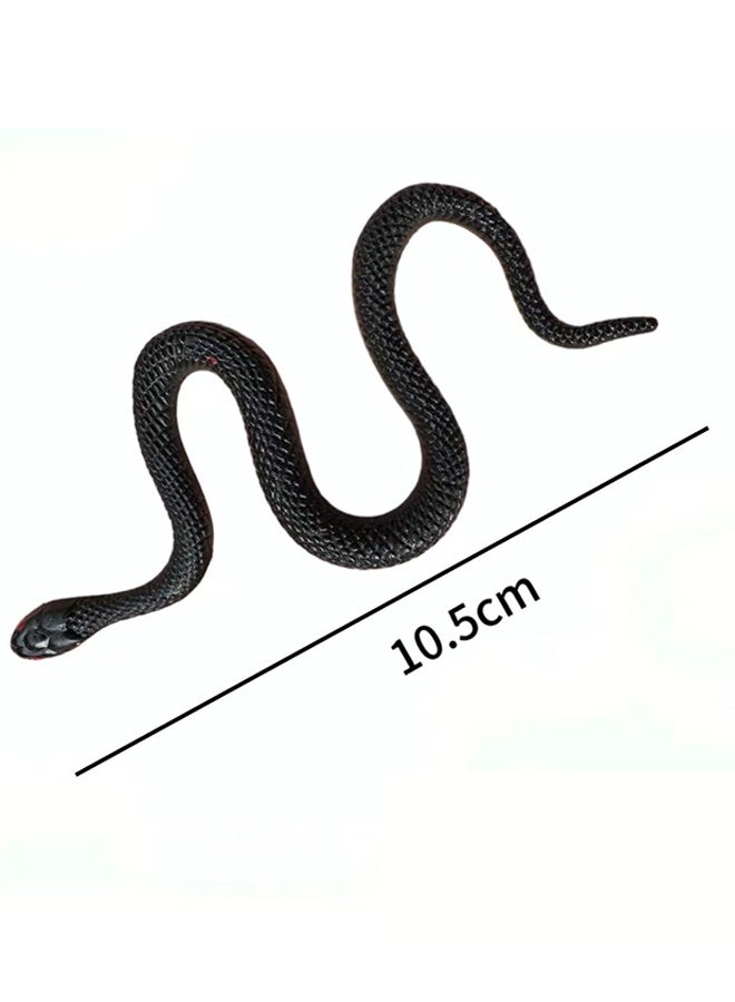 HY 10 Pieces Fake Snake Toys Rubber Simulated Snake Toys Realistic Snake Toys Prank Gift Party Decoration Garden Props Tricky Funny Toys - Image 2