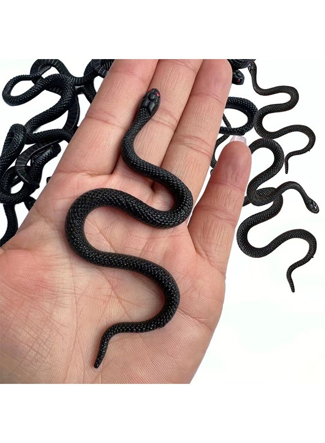 HY 10 Pieces Fake Snake Toys Rubber Simulated Snake Toys Realistic Snake Toys Prank Gift Party Decoration Garden Props Tricky Funny Toys - Image 4