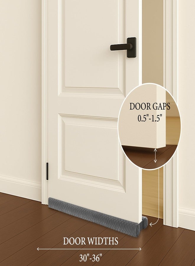 Ciieyuo Door Draft Stopper for Bottom of Door 30-36" Under Door Gap Filler & Noise Blocker Weather Stripping Door Seal Soundproofing Door Sweep for Exterior Doors (36inch) - Image 3