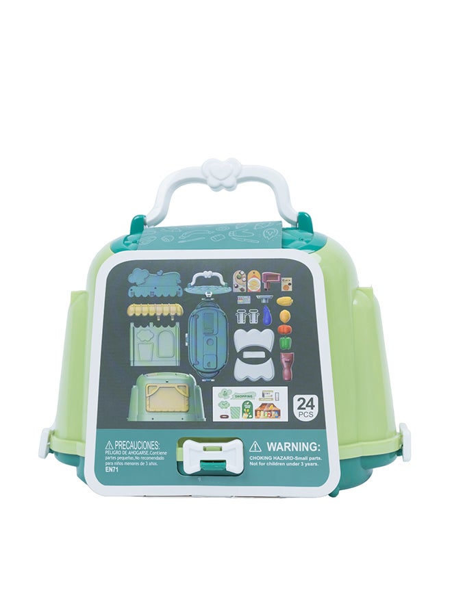 Toys Shopping Set For Kids 24 Piece, Childrensrole Play Kit, Shopping Set With Accessories In Carrying Bag  - Image 2