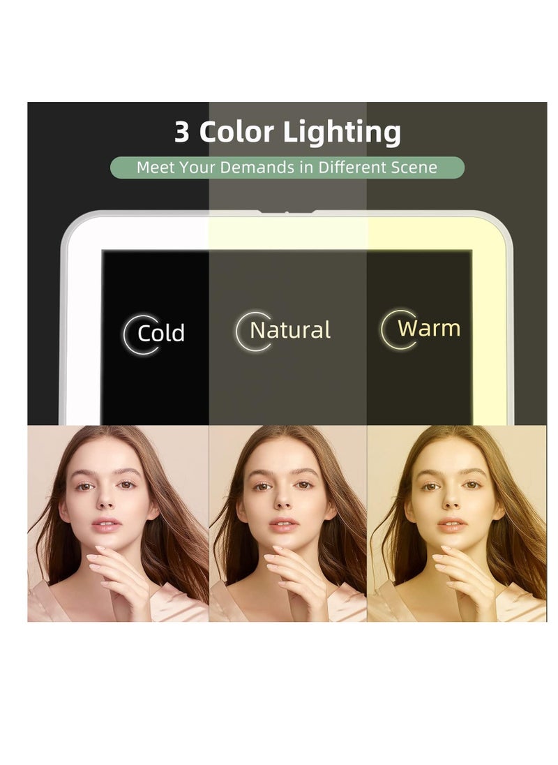FUNTOUCH - FUNTOUCH Rechargeable Travel Makeup Vanity Mirror with 72 LED Lights, Portable Lighted Beauty Mirror, 3 Lighting Modes, Dimmable Touch Screen, Tabletop Folding Cosmetic Mirror with Storage Bag - Image 1