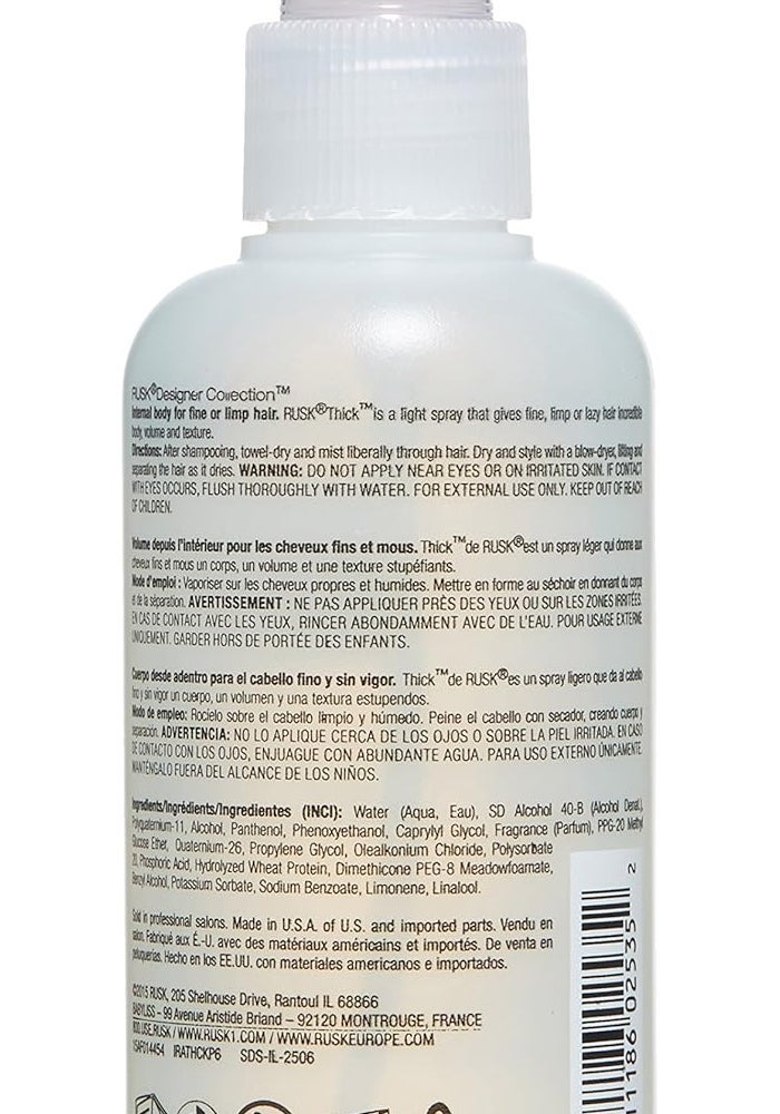 Rusk Thick Body and Texture Amplifier - 6 oz Hair Texture Spray for Unisex - Image 2