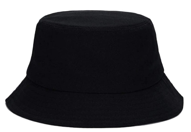 Zacharias Men's & Women's Cotton Bucket Fishermen Beach Cap Hat x-01 (Black_Free Size) (Pack of 1) - Image 1