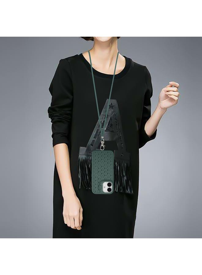 اس-توب جراب لهاتف iPhone 16 مزود بحامل عدسات مشعة على شكل خلية نحل من Magsafe مع حبل - Image 5