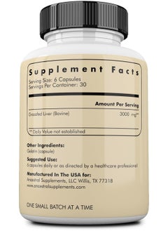 Ancestral Supplements Grass-Fed Beef Liver 180 Capsules  - Image 2