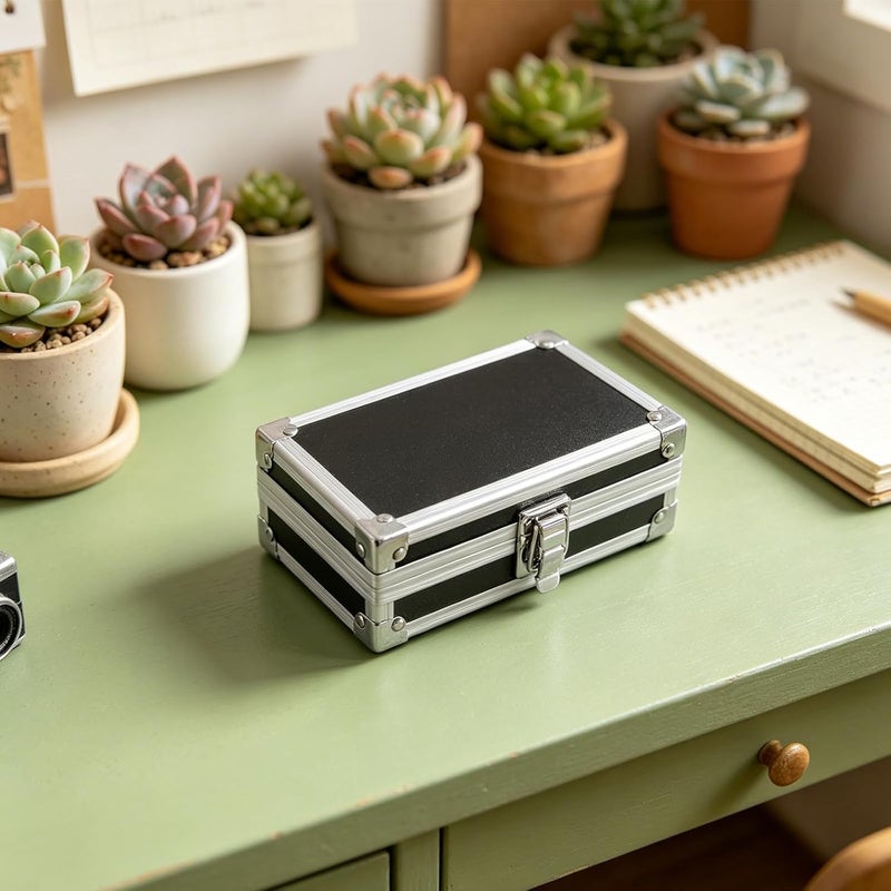 Portable Aluminum Hard Briefcase: 7in Shockproof Equipment Carrying Case with Pre-Cut Foam Lining - Protective Storage Case for Wireless Microphone Camera Accessories - Image 5