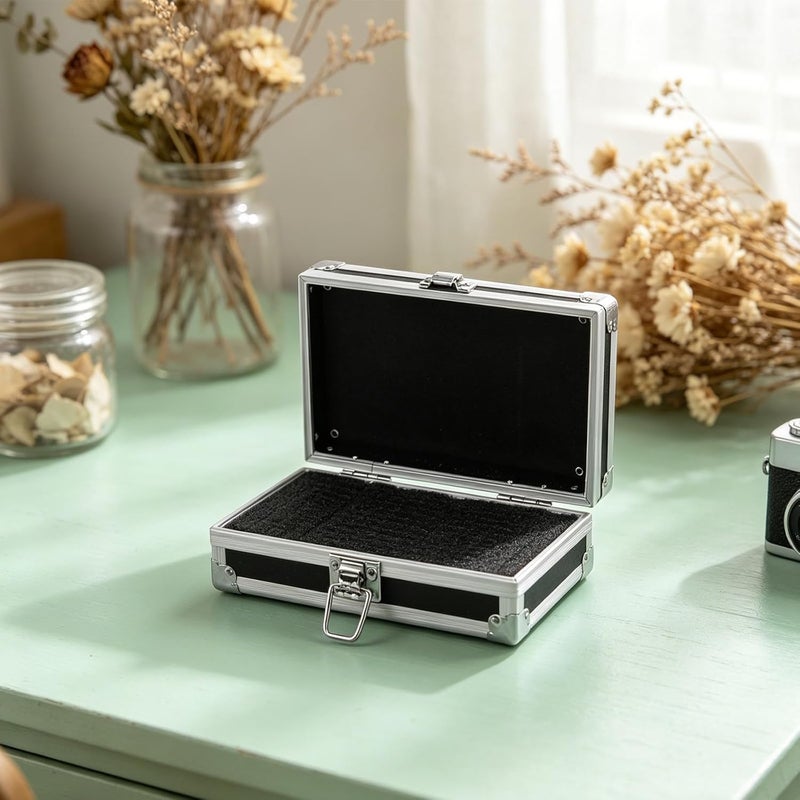 Portable Aluminum Hard Briefcase: 7in Shockproof Equipment Carrying Case with Pre-Cut Foam Lining - Protective Storage Case for Wireless Microphone Camera Accessories - Image 4