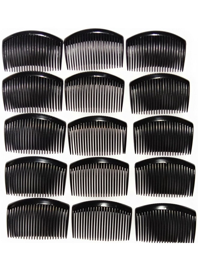 Palmate 15 Pieces Thin Side Comb (Black) Hair Clip Hairpin Plastic Hair Slides Hair Accessories for Women and Girls - Image 1
