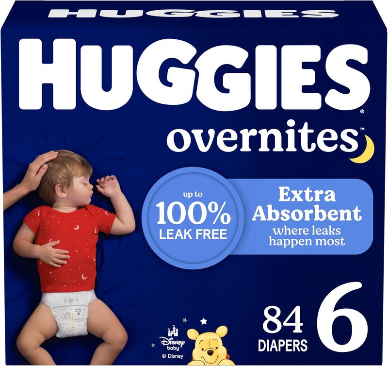 Huggies Overnites Nighttime Baby Diapers, Size 6 - Image 1