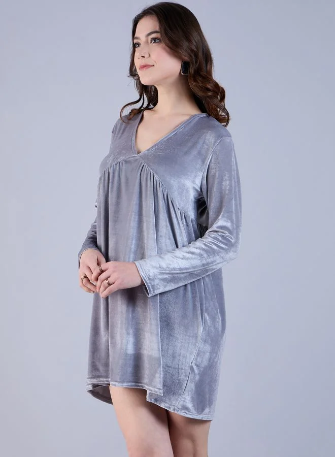 Freehand Women Fit and Flared Party Wear Solid Mini Dress