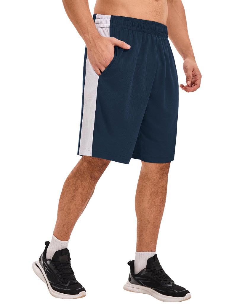 OYGSieg 6 Pack Mens Mesh Athletic Basketball Shorts Gym Shorts with Pockets, Quick Dry Workout Running Shorts Casual for Men C M - Image 2