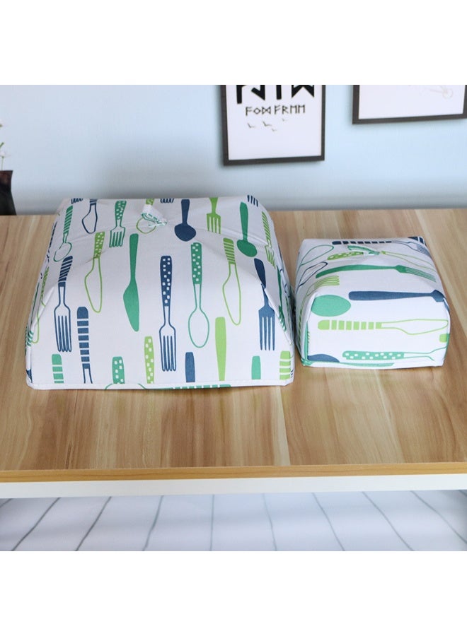 Foldable Food Cover with Charming Utensil Pattern 37×37cm for Effective Dust Proof Insect Proof and Fresh Keeping Meal Protection - Image 2
