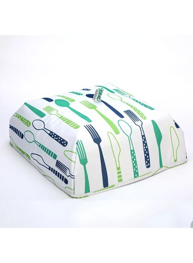 Foldable Food Cover with Charming Utensil Pattern 37×37cm for Effective Dust Proof Insect Proof and Fresh Keeping Meal Protection - Image 5