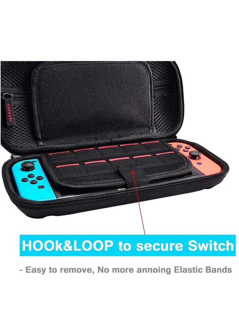 SYOSI Switch Carrying Case for Nintendo Switch With 20 Games Cartridges Protective Hard Shell Travel Carrying Case Pouch for Nintendo Switch Console Accessories - Image 4